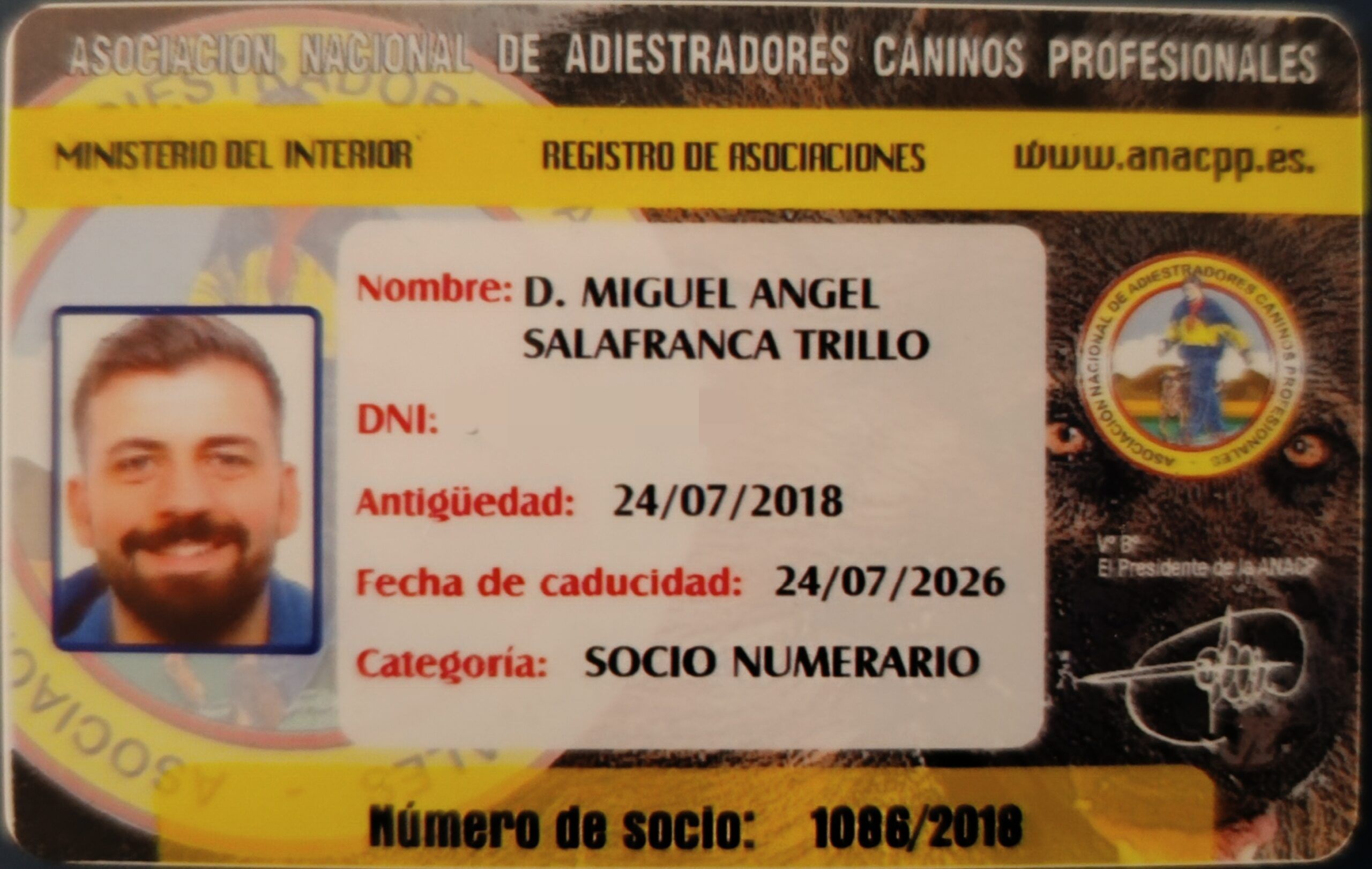 Carnet de socio de la ANACP